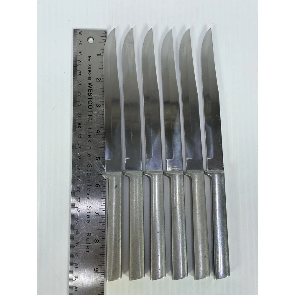 Vintage 1960s W C Gaedke Cutlery Waterloo Iowa Set 6 Knives Original Box USA